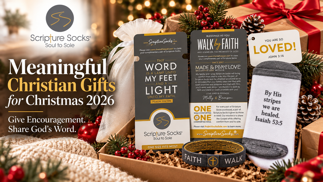 25 Meaningful Christian Gift Ideas for Women, Men and Loved Ones featuring Scripture Socks